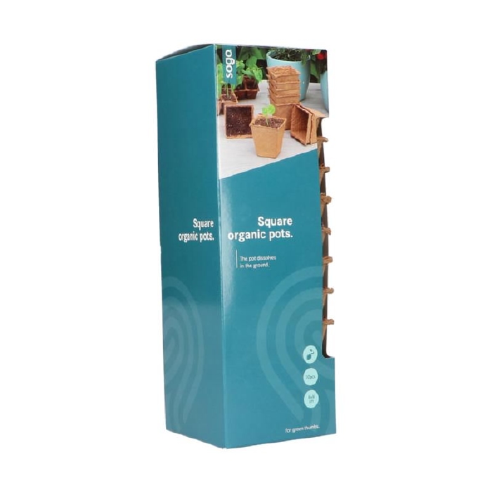 Zaai en Stek  Potten Biologische Potjes 6cm vierkant 10st.