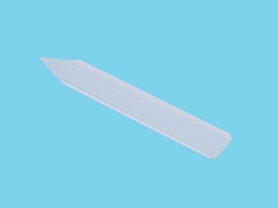 Steeketiket, polystyreen, wit 10 cm x 1,7cm  KLEIN (staffelprijzen)