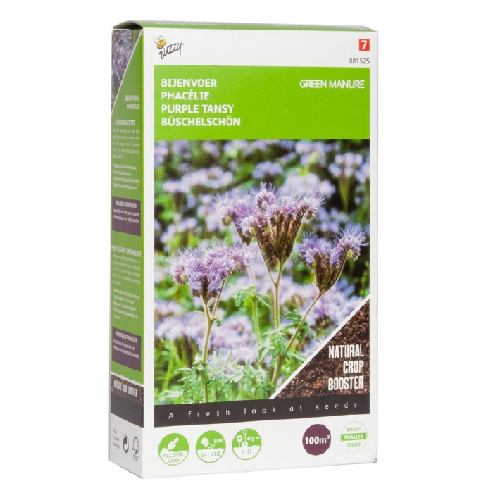 Phacelia  tanacetifolia  100 gram (knolvoetvrij+bijenvoer)