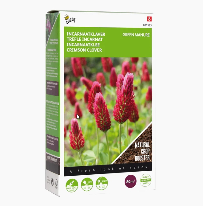Klaver-  Incarnaat klaver -  200gram per 80 m2