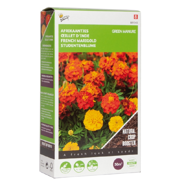 Tagetes, Afrikaantjes, sterk tegen bodem-aaltjes  -  50 gram