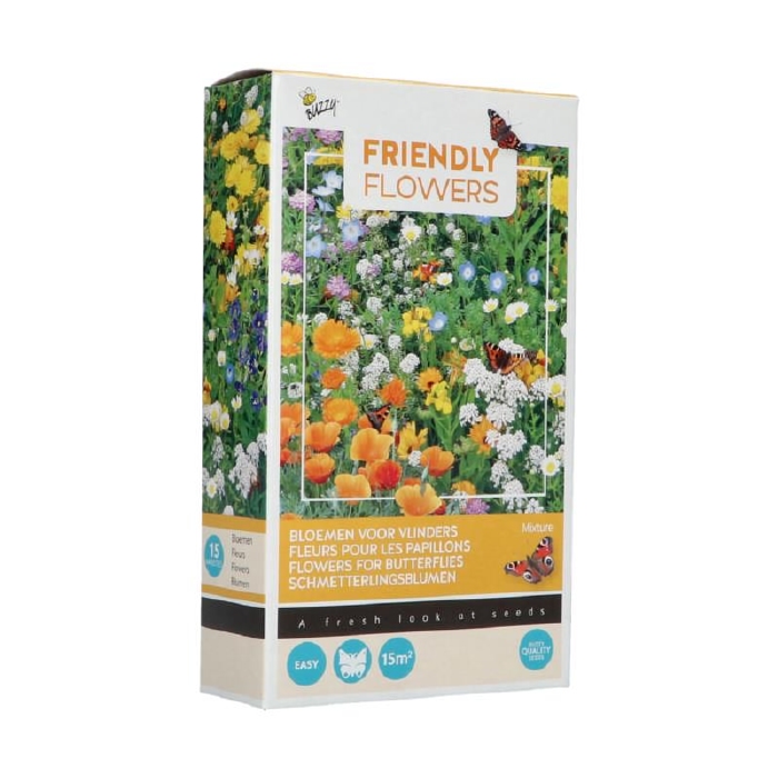 Mix  voor vlinders,  lang bloeiend, met 15 soorten bloemen