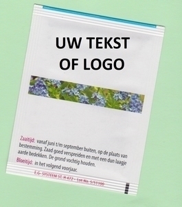 Weggeef zakje zaden met "uw tekst of logo" vanaf 1000 stuks