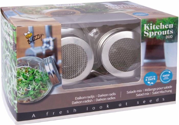 Kiemgroente Sprouting Duo pot met schaal -  BIO organic