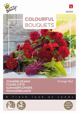 Colorful Bouquets, Vintage Red (Rode tinten)  NIEUW