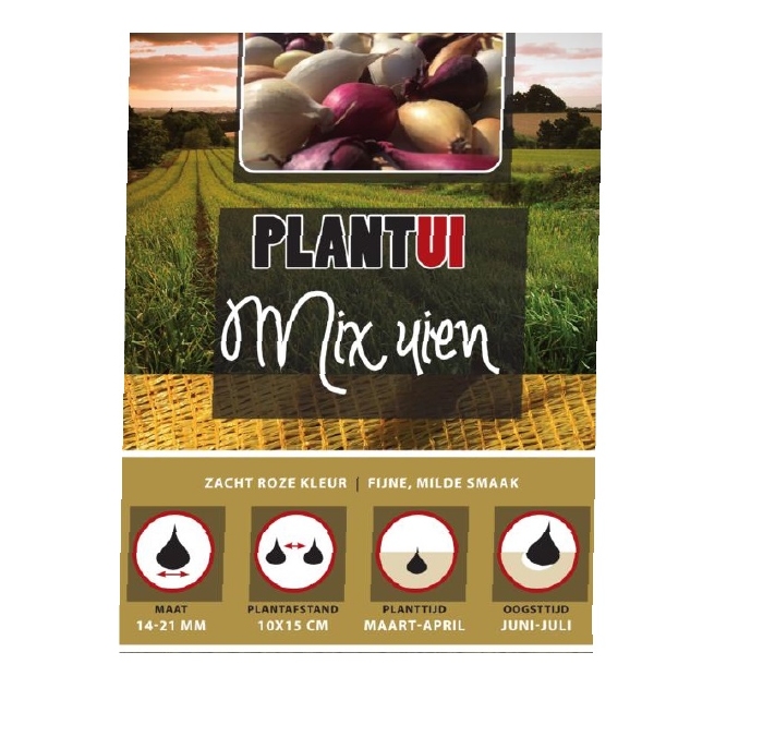 Plantui gemengd  WIT, GEEL  en ROOD.    250gr