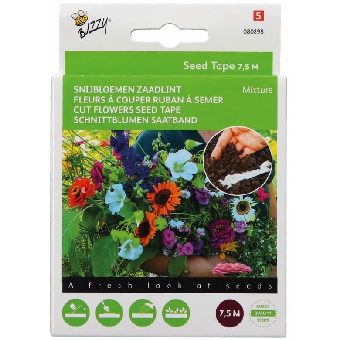 Zaaiband Snijbloemen  op zaadlint- zaaiband  NIEUW