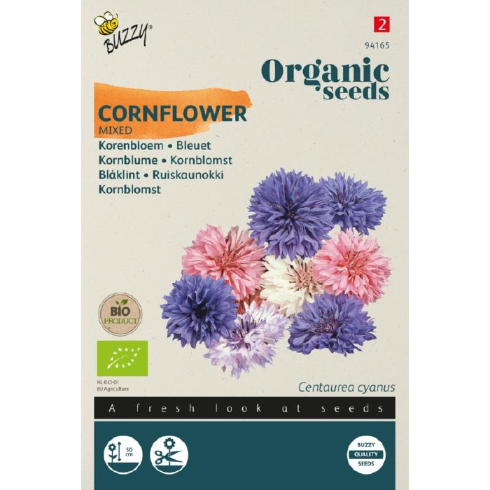 Bio Organic Centaurea c. dubbel mixed Korenbloem (BIO) OP=OP