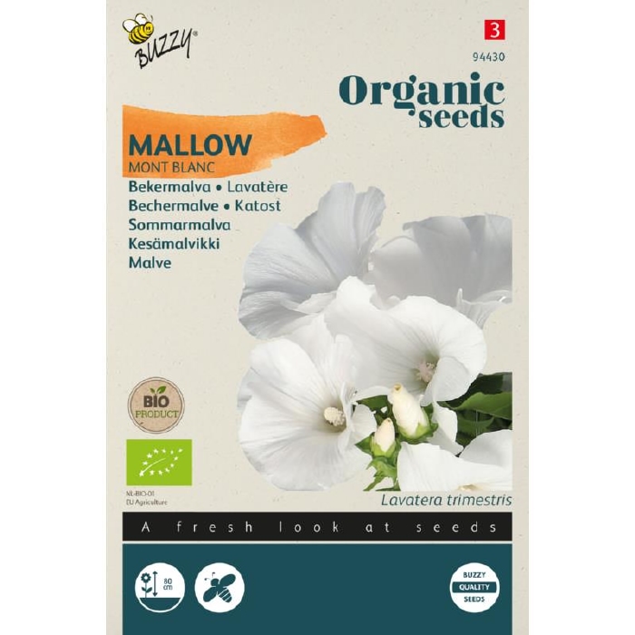 Bio Organic Lavatera Mont Blanc  - NIEUW